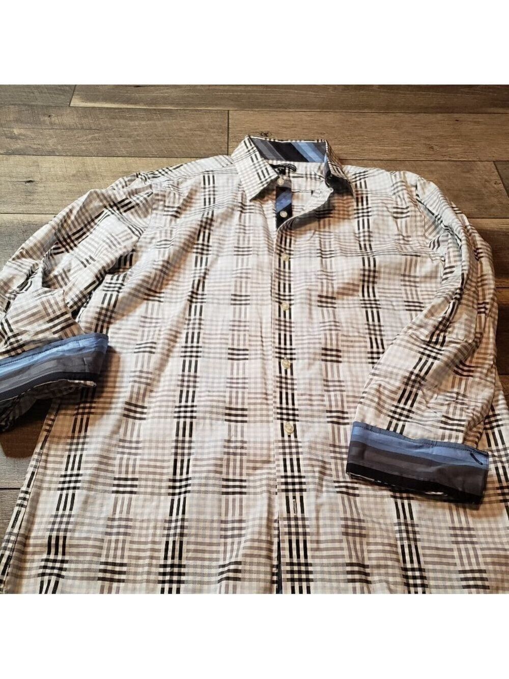 Murano Liquid Luxury Plaid Long Sleeve Shirt